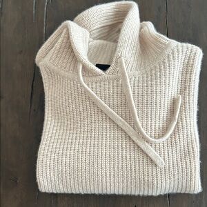 Jenni Kayne Luxurious 100% Cashmere Ribbed Hoodie XS